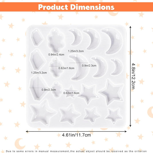 3Pcs Resin Jewelry Molds, Jewelry Molds for Epoxy Resin, Star Silicone Molds with 40Pcs Jump Rings, Jewelry V1258-DP02-D-429