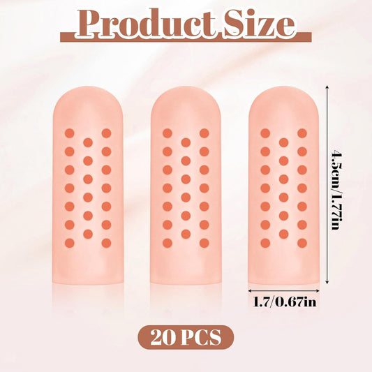 20PCS Gel Finger Cots with Air Holes, Silicone Finger Protectors Fingers Covers for Wounds Breathable Thumb V1258-DP02-D-453