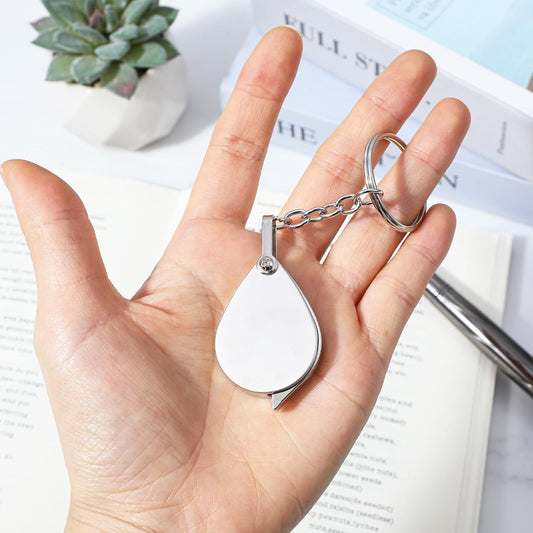 2 Pcs 10x Mini Pocket Magnifying Glass, Small Rotating Folding Jewelry Loupe, Stainless Steel Portable Pocket V1258-DP02-D-462