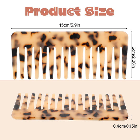 2PCS Large Wide Tooth Combs for Curls, Tortoise Shell Comb, Large Detangling Comb Cellulose Detangler Combs V1258-DP02-D-490