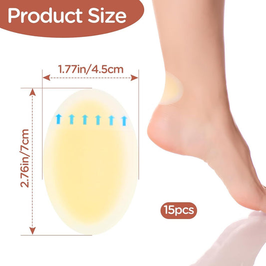 15PCS Gel Bandages,Blister Cushions Bandages for Foot, Toe, Feet,Heel,Large Oval Shape Blister Pads V1258-DP02-D-519