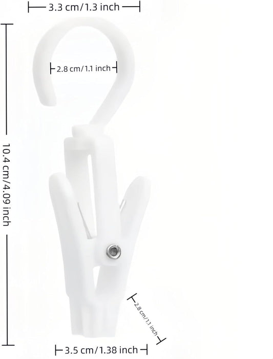 10-Pack Heavy Duty Swivel Clothes Pins - 360 degrees Rotating Hooks for Laundry, Beach Towels, Curtains, V1258-DP02-D-552