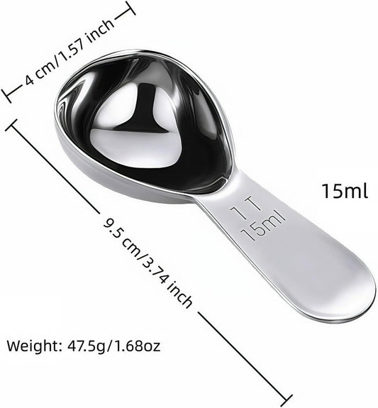 1 Tbsp(15ml) Coffee Scoop,Stainless Steel Measuring Spoons for Coffee,Protein Powder,Sugar,Easy Read Laser V1258-DP02-D-556