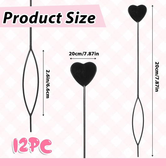 12 PCS Quick Hair Beader Tool, Black Beaders for Braids, For Girls Women Ponytail Hair Styling Braiding V1258-DP02-D-594