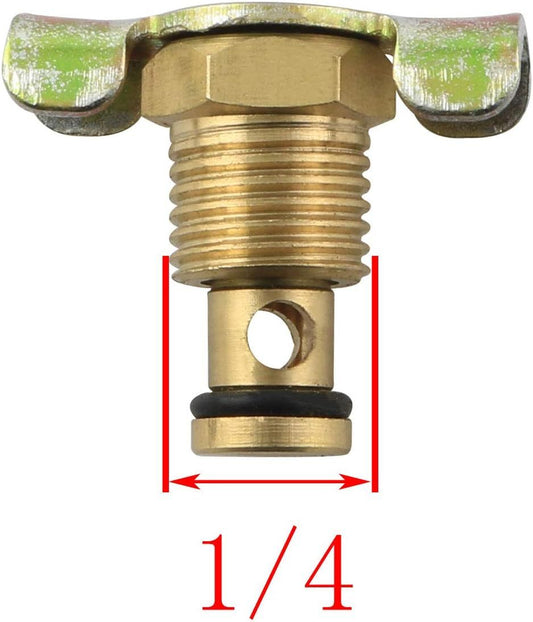 2PCS 1/4 Brass Air Hose Fitting Air Compressor Blowdown Valve NPT Male External Drain Cock Drain Switch With V1258-DP02-D-615
