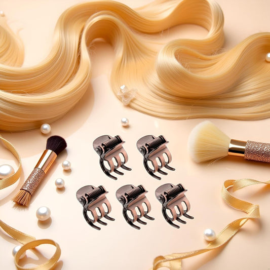 5PCS Mini Metal Hair Claw Clips for Women,Mini Metal Hair Claw Clips,Bronze Clamp Side Bangs Clip Hair V1258-DP02-D-649