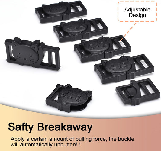 25Pack 3/8" Cat Collar Breakaway Clasps Accessories Plastic Adjustable Buckle Small Pet Supplies for Kitten V1258-DP02-D-73