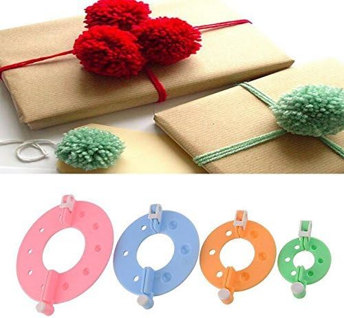 Yansanido Pack of 8(4 Sizes) Essential Pom-pom Maker for Fluff Ball Weaver Needle Knitting DIY Tool (8piece-4 V1258-DP02-D-92