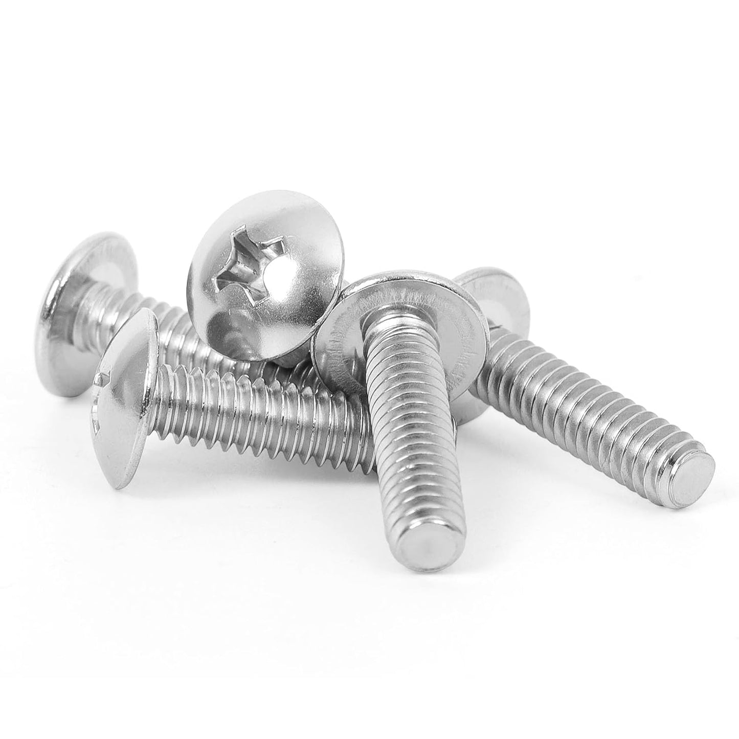 #10-24 x 1-1/2" Truss Head Bolts Machine Screws, Full Thread, 304 Stainless Steel, 50 PCS V1258-DP02-E-120