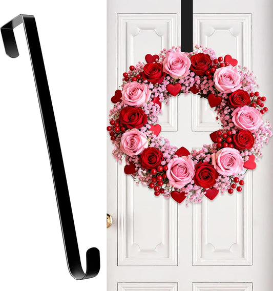Valentines Wreath Hangers for Front Door,Valentines Day Decorations,12" Wreath Hook Holder,Over The Door V1258-DP02-E-127