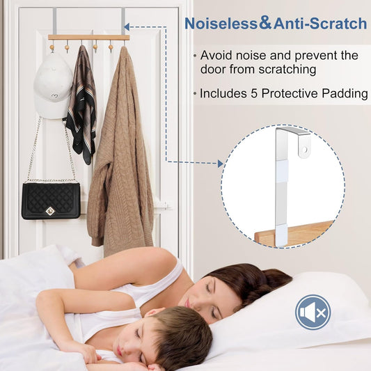 TOPIA HANGER Over The Door Hooks for Hanging, Towel Hooks Towel Racks for Bathroom, Coat Hooks Coat Rack Over V1258-DP02-E-140
