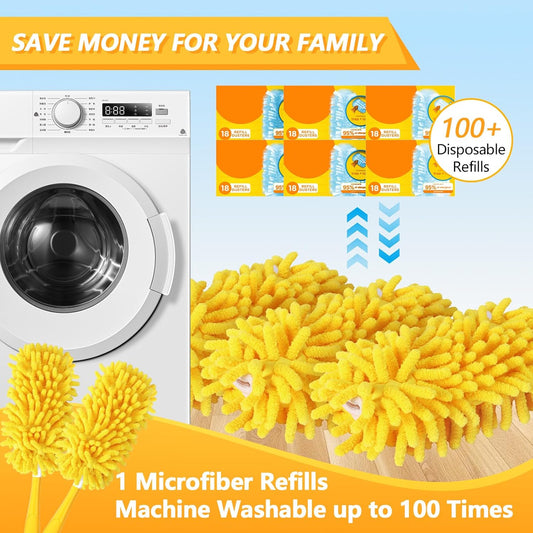 Reusable Duster Refill Compatible with Swiffer Hand Duster - 360 Heavy Duty Dusters Refills - Microfiber V1258-DP02-E-150