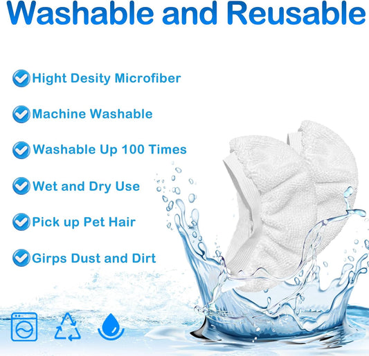 8 Pack Steam Cleaner Accessories for Most Handheld Steam Cleaner - Microfiber Cloths Cover Compatible with V1258-DP02-E-154
