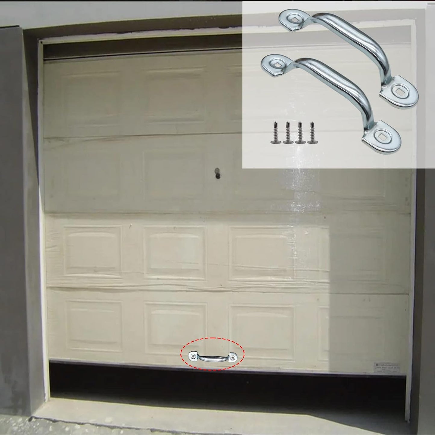 Xadnitu Garage Door Bottom Lift Handle for Most Gate Handles Replacement, Heavy Duty Door Pull Handle for V1258-DP02-E-172
