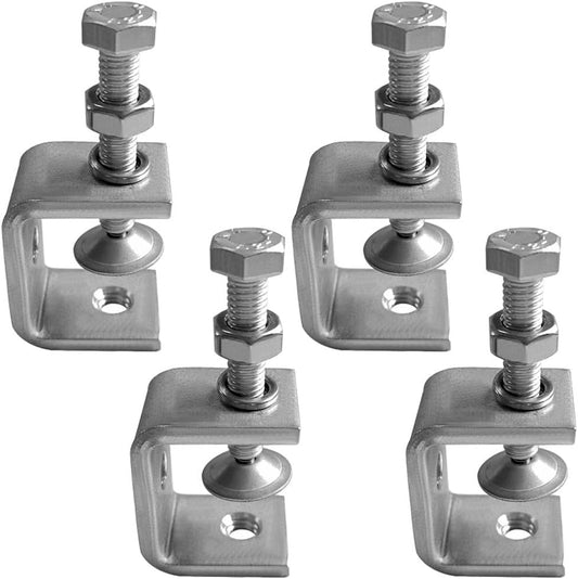 4pcs Heavy Duty Stainless Steel C-Clamp, 30MM Wide Jaw Openings, 0-25MM Clamping Range, M8 Threaded Hole, V1258-DP02-E-232