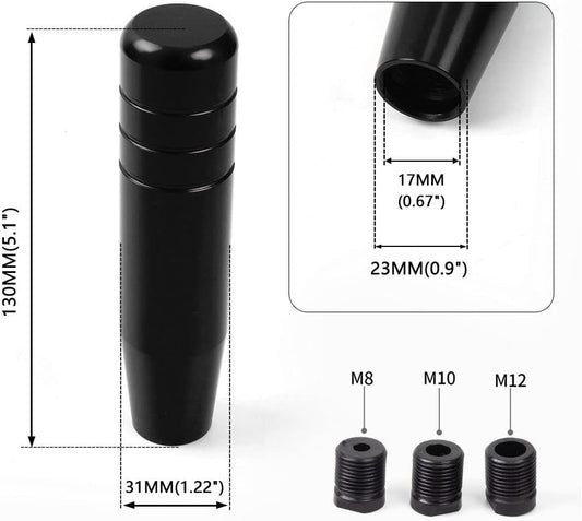 5" Gear Stick Shifter Knobs, Aluminum Alloy Shifting Lever Heavy Weighted Car Manual Transmission Shift Head V1258-DP02-E-237
