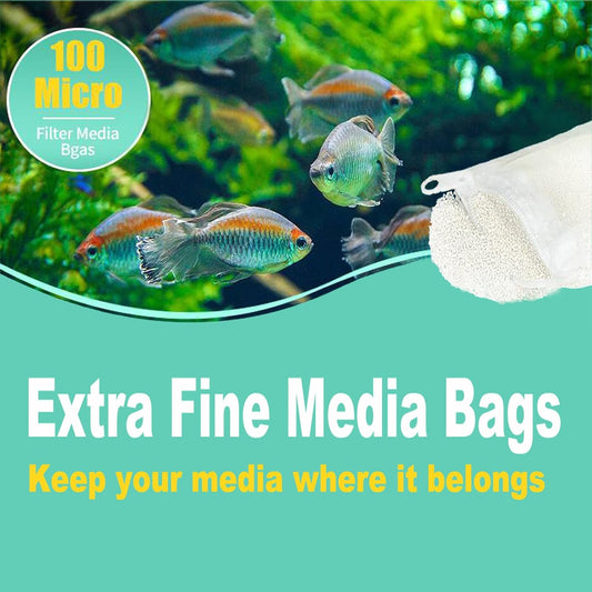 Aquarium Filter Media Bags 6pcs Fish Tank Extra Fine 100 Micron Mesh Bags with Plastic Zipper for Activated V1258-DP02-E-254
