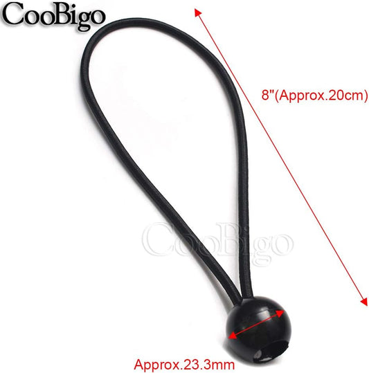 25Pack Length 8 Inch Bungee Cord Ties, Ball Bungee Strap Tarp Tie-Down, Elastic Cord Shock Rope for Outdoor V1258-DP02-E-26