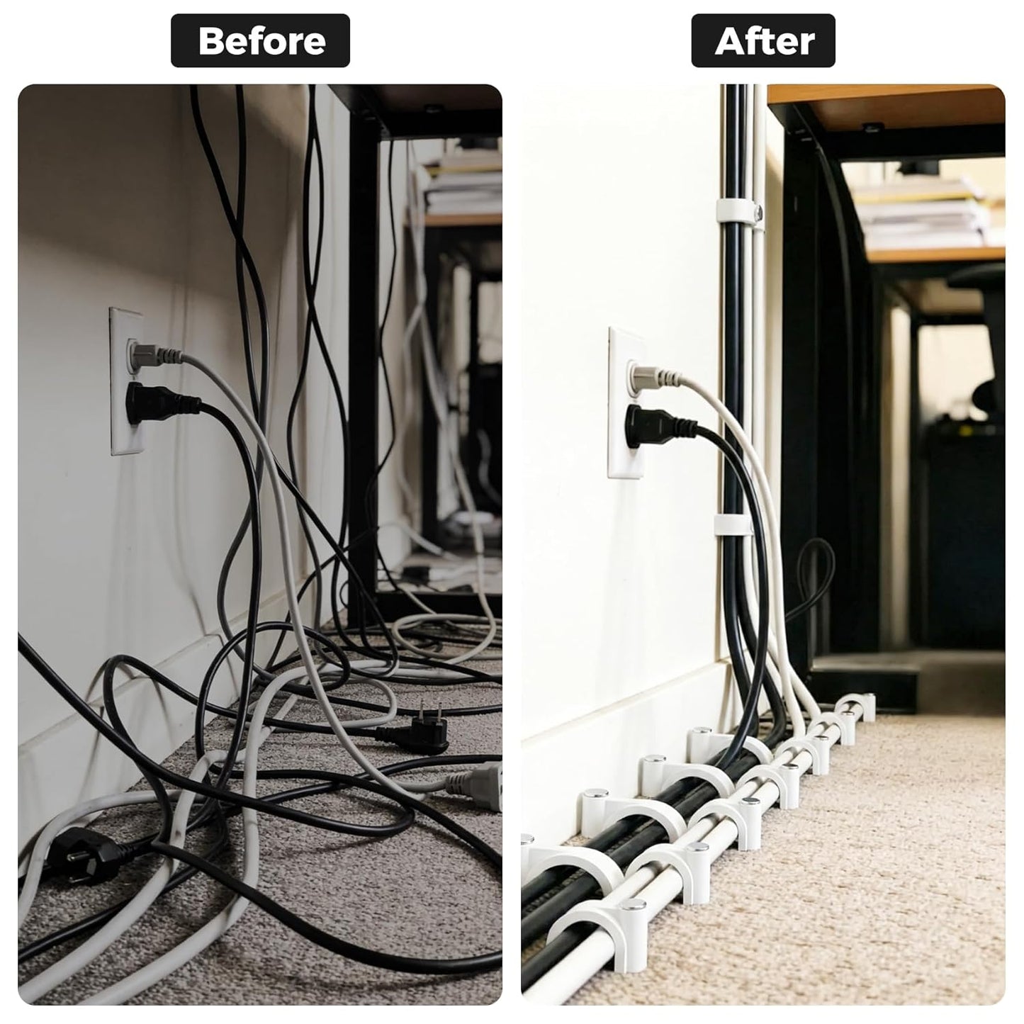 200 Pcs Cable Clips Nail in, Cord Clips Ethernet Cables Wire Wall Clips Cable Straps Cables Tacks Cable Nails V1258-DP02-E-310