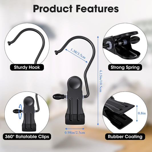 36 Pack Boot Hangers Clips for Closet, Laundry Hooks Hanging Clips Pants Hangers with Clips Legging Organizer V1258-DP02-E-316