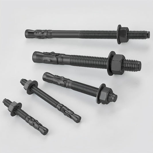 10Pcs 3/8x3 Inch Standard Fasteners for Heavy-Duty Black Wedge Anchors for Cement and Concrete V1258-DP02-E-324