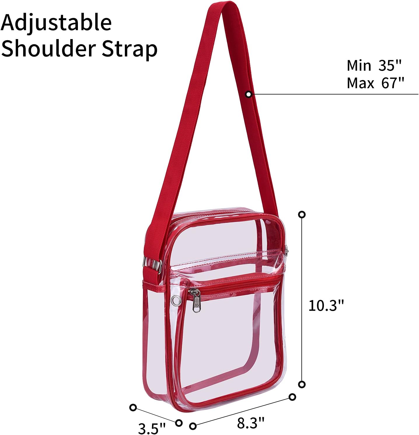 Clear Purse for Stadium Events Clear Messenger Bag for Men and Women V1258-DP02-E-355