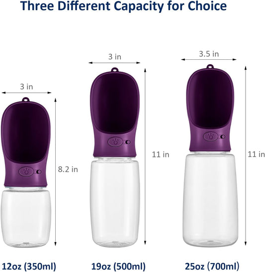 Portable Dog Water Bottle with Food Container, 19 OZ + 6 OZ, Leak Proof Puppy Water Dispenser with Drinking V1258-DP02-E-366