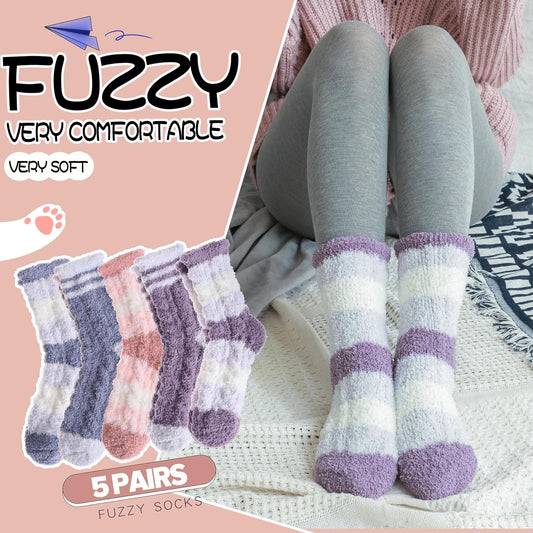 Womens Fuzzy Socks Fleece Fluffy Cabin Plh Warm Sleep Soft Cozy Winter Adult Socks V1258-DP02-E-381