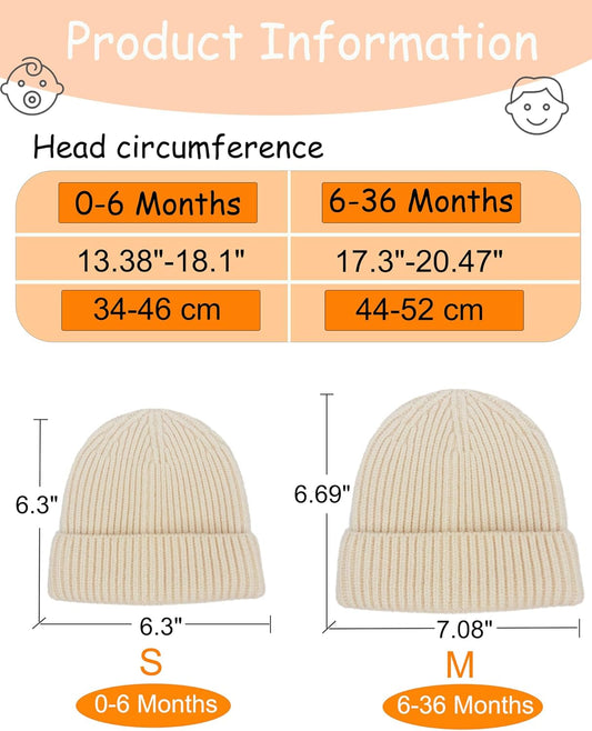 Toddler Beanie Baby Hat Boys Girls Beanies, Wool Cuffed Warm Infant Kids Winter Hats Children Knit Caps V1258-DP02-E-407