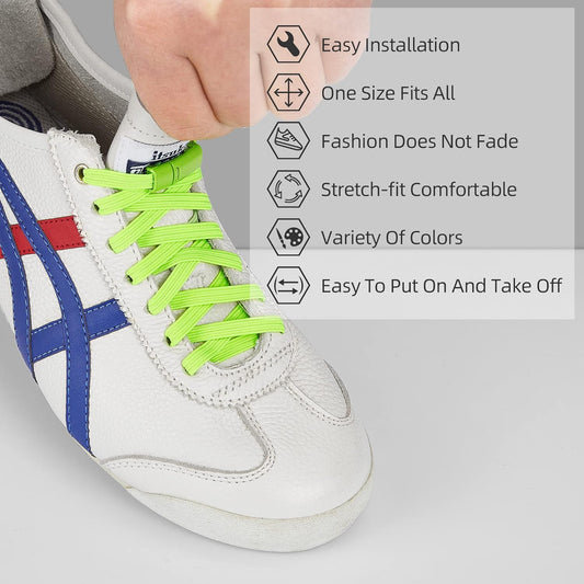 Elastic No Tie Shoe Laces, Stretch Tieless Shoelaces for Adults and Kids Sneakers Shoe Strings V1258-DP02-E-458