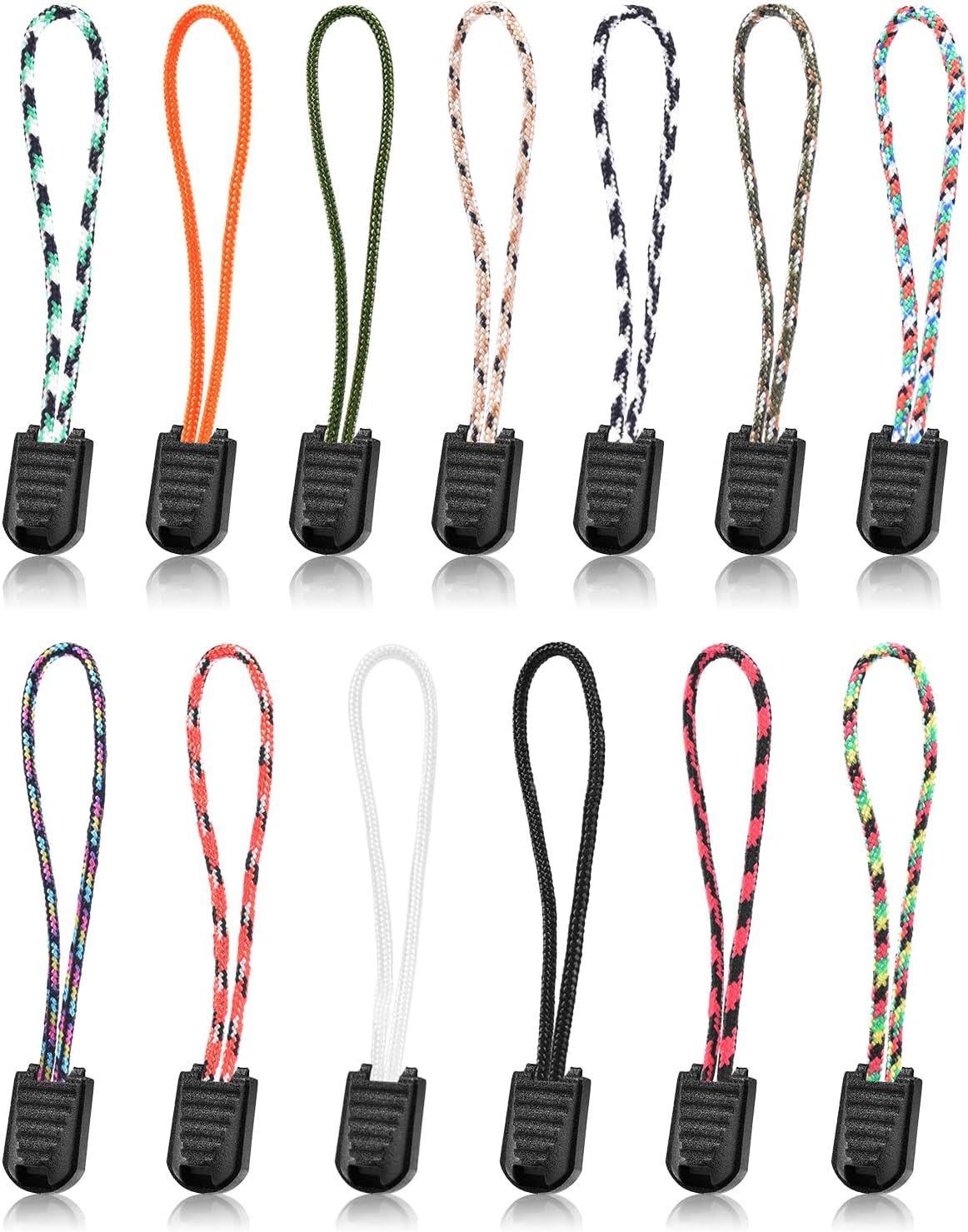 10 Pack Backpack Replacement Zipper Pulls Black V1258-DP02-E-46