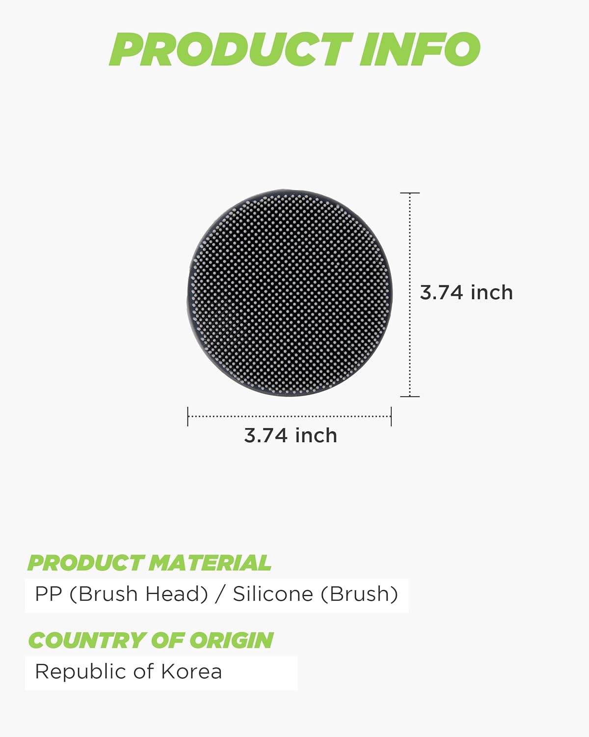Silicone Body Scrubber Refill Replacement Pad - Back Shower Scrub Brh - Hygienic and Durable Soft Silicone V1258-DP02-E-461