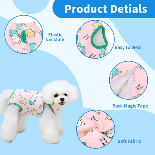 Recovery Suit for Dogs After Surgery, Breathable Dog Onesie Surgical Spay Suit for Female Dogs, Cute Dog V1258-DP02-E-498