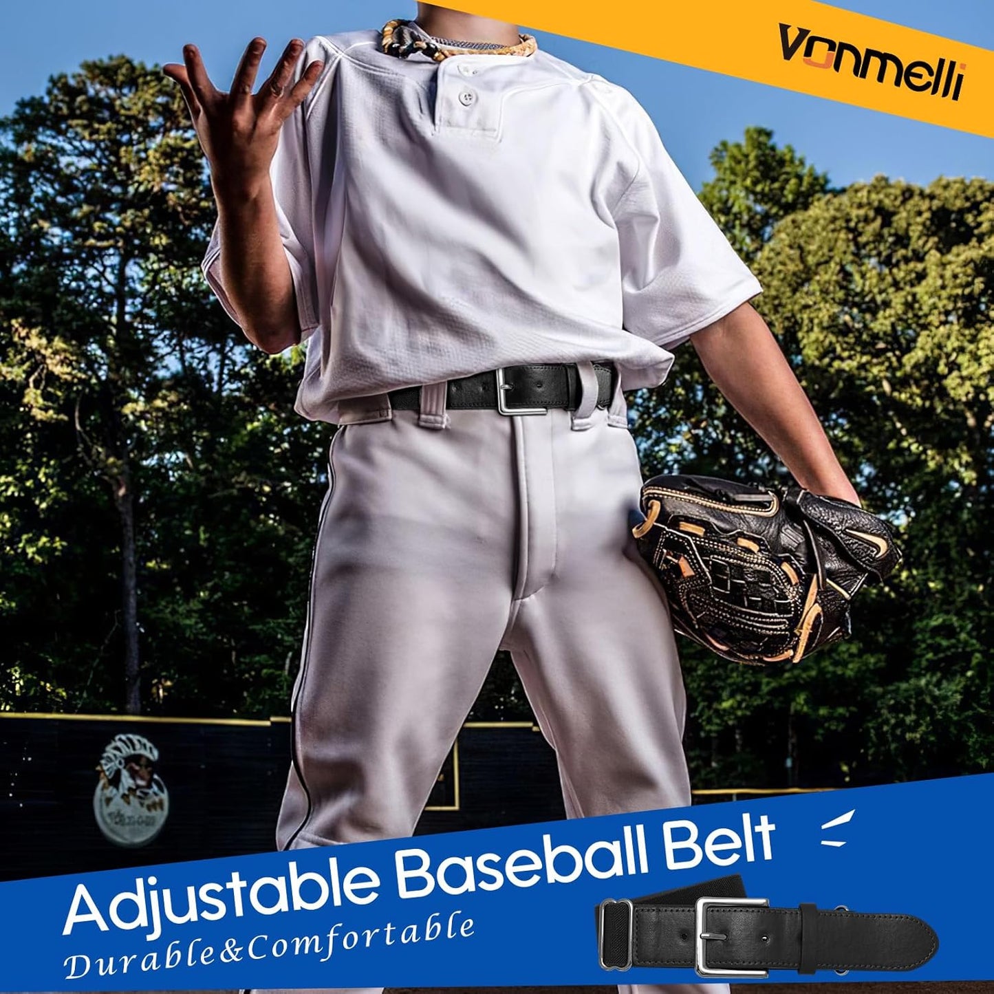 Baseball Belt Softball Belt Adjtable, Elastic Baseball Uniform Belt Youth and Adult Sizes V1258-DP02-E-505