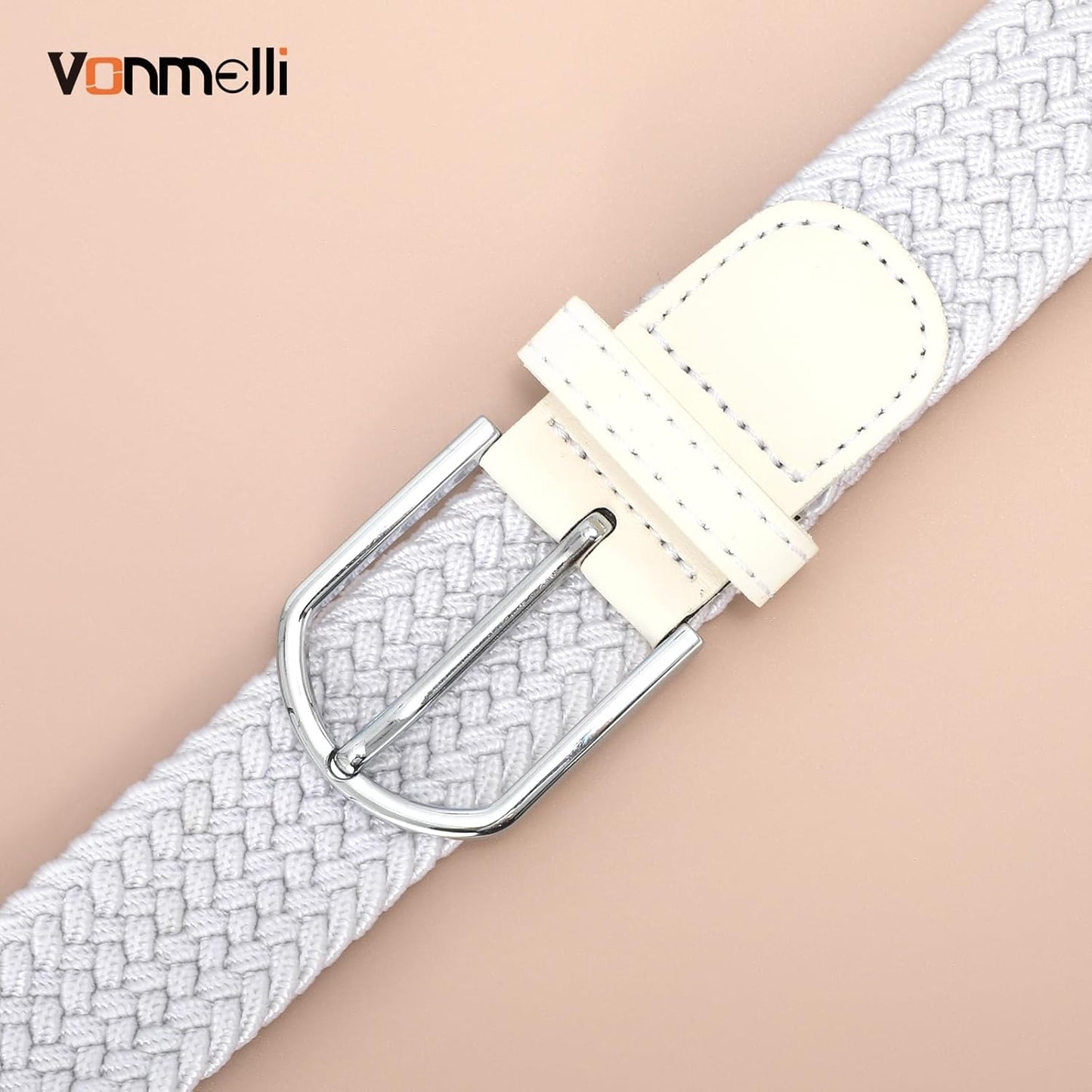 Women Braided Stretch Belts Elastic Canvas Woven Belts For Jeans Pants V1258-DP02-E-519