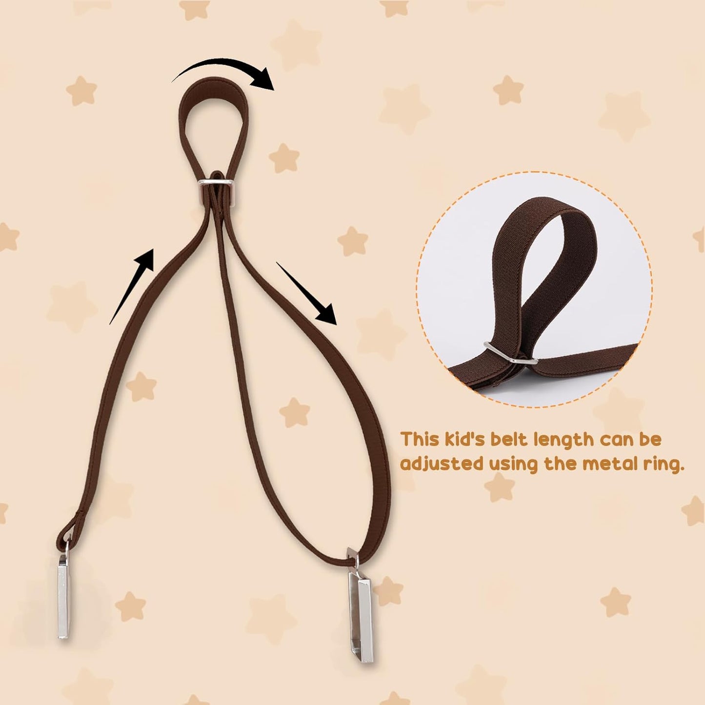 3 pack Kids Adjtable Magnetic Belt Boys Girls Easy Clasp Stretchy Belt for School Uniform Pants V1258-DP02-E-524