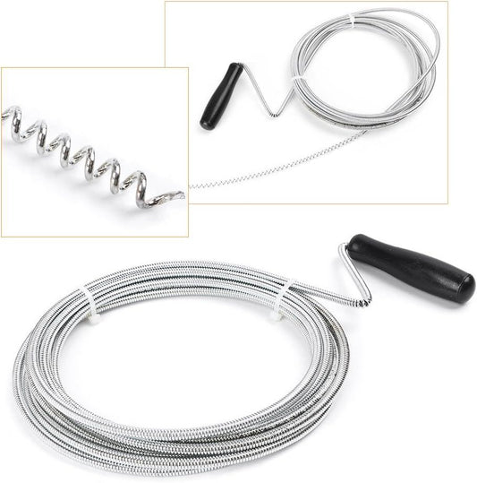 Metal Drain Cleaner and Clog Remover, 10FT long Hair Catcher Cleaning Tool, Sink Dredge Pipeline Cleaner for V1258-DP02-E-553