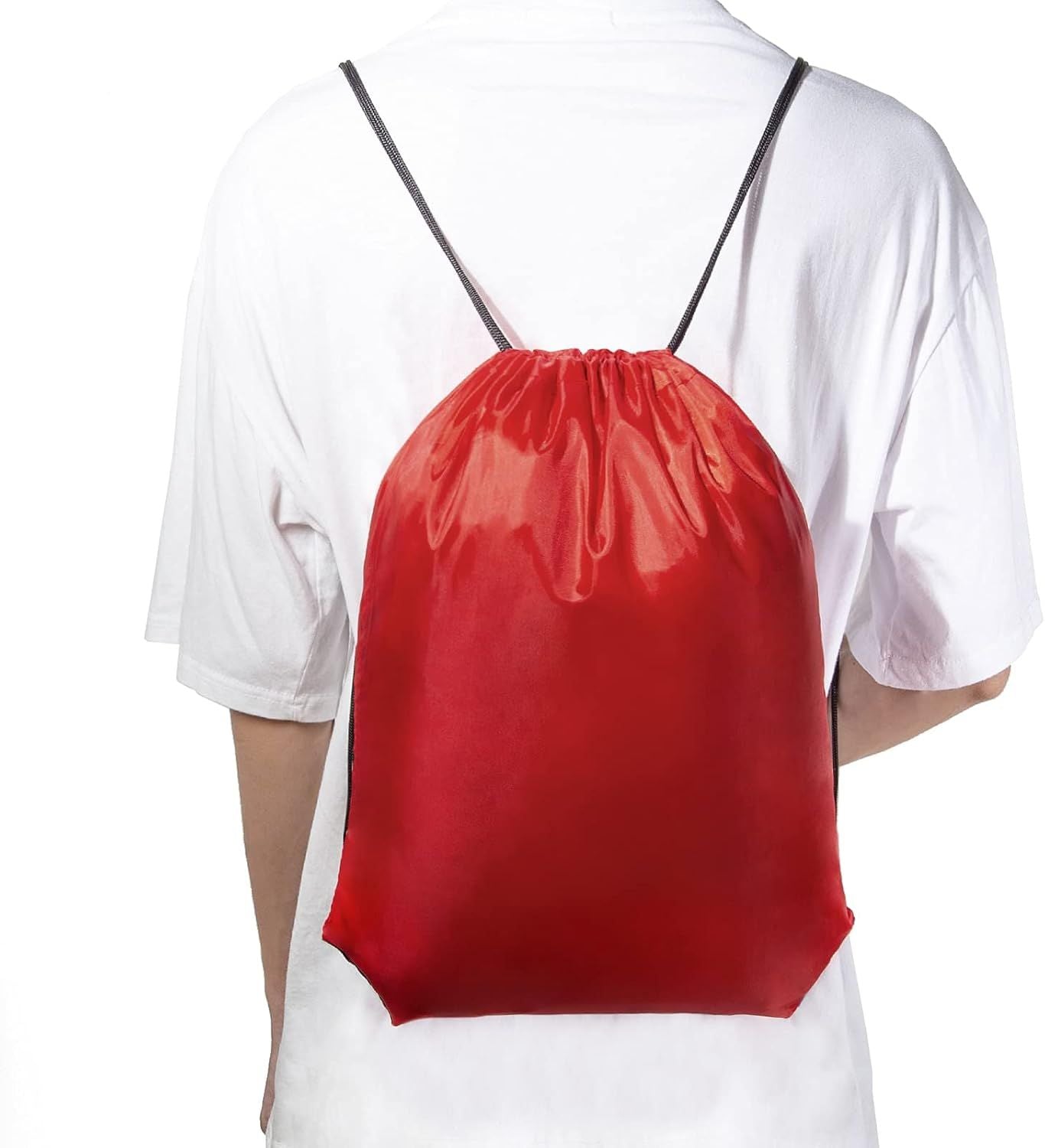 Drawstring Backpacks Bulk 10 Pieces String Bags Customized Bags for Party Gym Sport Trip - Red V1258-DP02-E-584