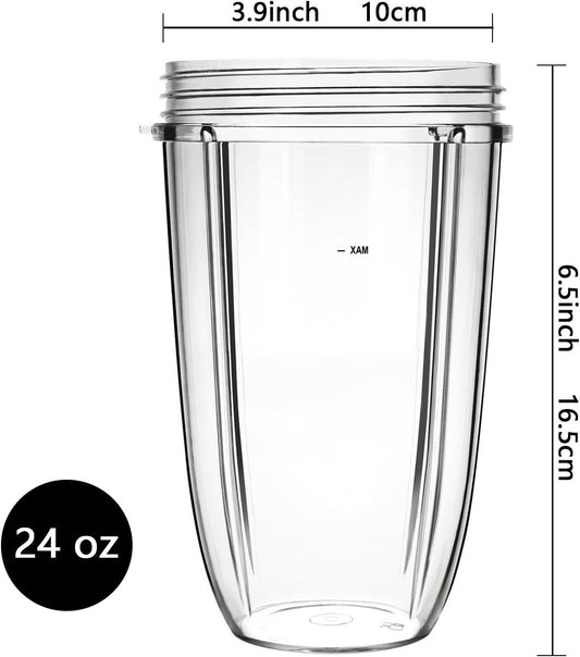 Replacement Cups for Nutribullet Replacement Parts 24oz Blender Cups Compatible with NutriBullet 600w and V1258-DP02-E-595