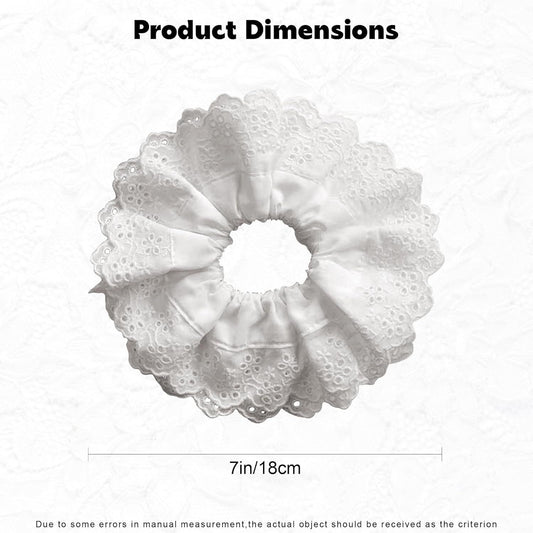 White Scrunchie, Extra Large Lace Scrunchies for Women, 7 Inch Oversized Scrunchie, Satin Big Scrunchies V1258-DP02-E-612