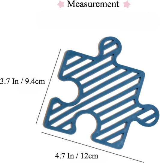 4 Pcs Creative Puzzle Shaped Heat Resistant Table Mat Set Insulated Coasters for Cups Bowls Pots Plates (Red V1258-DP02-E-697
