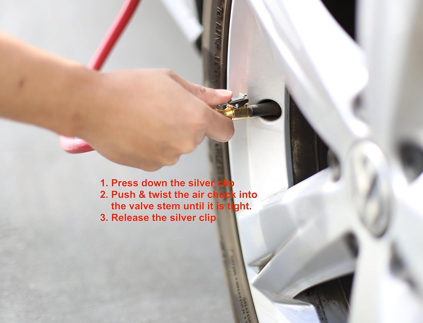 2 Pack Open Flow Straight Lock-On Air Chuck with Clip for Tire Inflator V1258-DP02-E-817