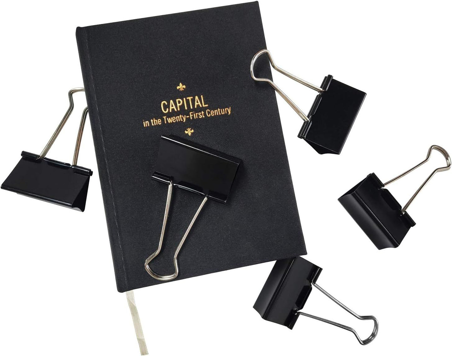 Extra Large Binder Clips 2.4-Inch (12 Pack), Big Paper Clamps for Office Supplies, Black V1258-DP02-E-836