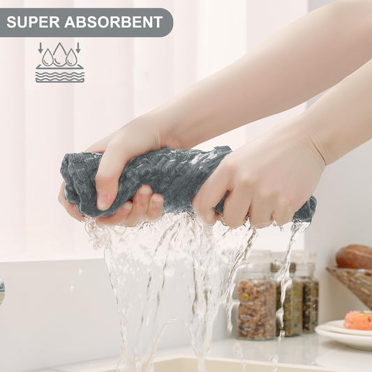 Homaxy 100% Cotton Terry Kitchen Towels(15" x 25", 6 Pack), Soft and Super Absorbent Dish Towels and 100% V1258-DP02-F-122