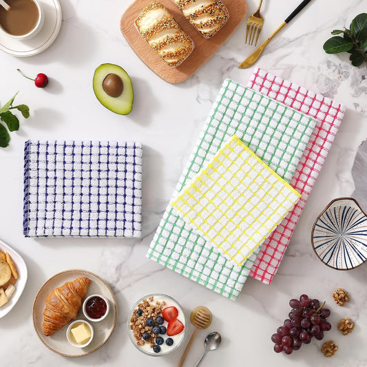 Homaxy 100% Cotton Waffle Weave Kitchen Dish Cloths (12 x 12 Inches, 6-Pack, Dark Grey), Kitchen Towels and V1258-DP02-F-135