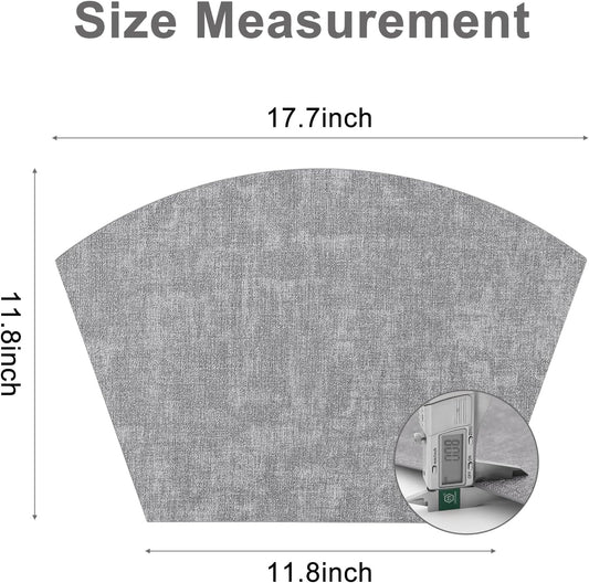 Homaxy Round Table Placemats Set of 6, Washable Wedge Shaped Faux Leather Table Mats and Terry Kitchen V1258-DP02-F-147