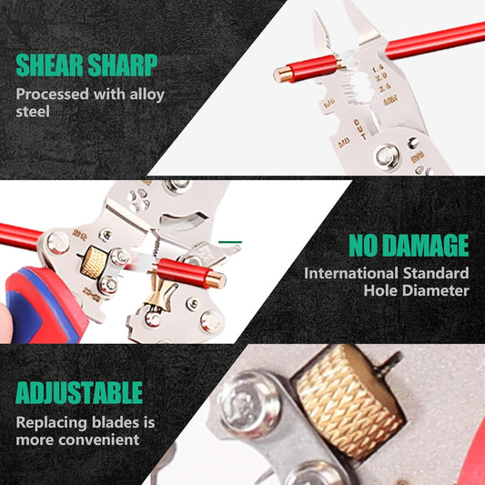 16 in 1 Wire Stripper Twister for Cutting and Pulling Wires, Multifunctional Cable Scissors, Voltage Tester V1258-DP02-F-20