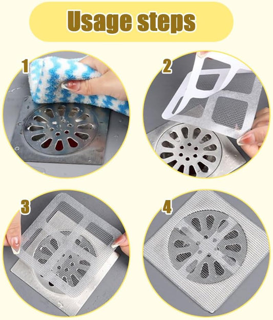 Disposable Floor Drain Filter Stickers, Disposable Shower Drain Hair Catcher to Prevent Clogged Drains, for V1258-DP02-F-22