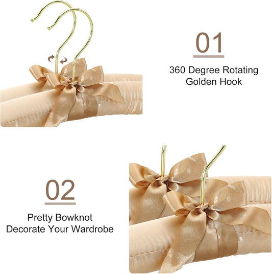 TOPIA HANGER Padded Hangers for Women Clothing, 10-Pack Thick Foam Padded Satin Hangers No Shoulder Bump for V1258-DP02-F-234