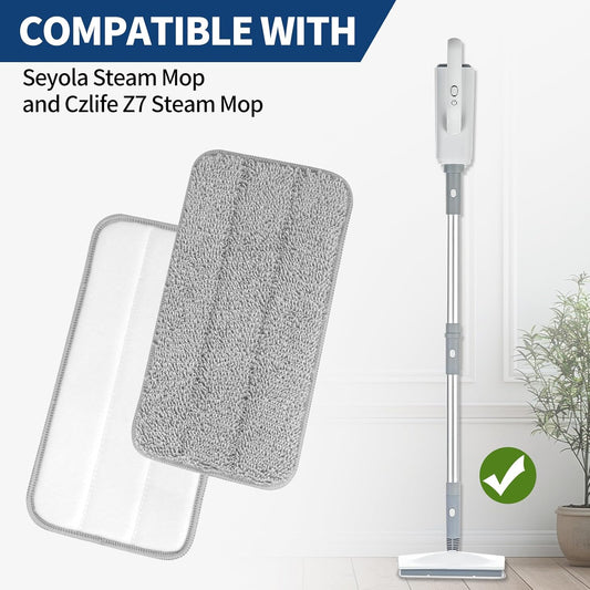 Microfiber Steam Mop Pads Compatible with FODFINU, Seyola & FEPPO and Wotaste Steam Mop Cleaner - Washable V1258-DP02-F-245